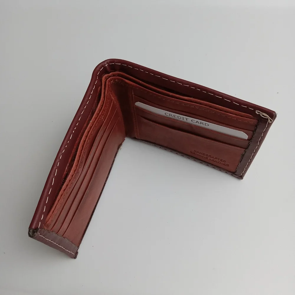 Men's Western Wallet Genuine‎ Leather Hand Crafted Bifold Cowboy Rodeo Wallet